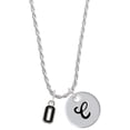 thumbnail image 1 of Delight Jewelry Silvertone Black Number - 0 Silvertone Script Initial Disc - C - Charm Necklace, 20"+3", 1 of 4