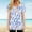 Blue, variant on Fatuov Women's Plus Size Blouses Clearance Button V-Neck Floral Print Summer Graphic T-Shirts for Everyday Short Sleeve Comfortable Clothes Multicolor, Sizes S-3X
