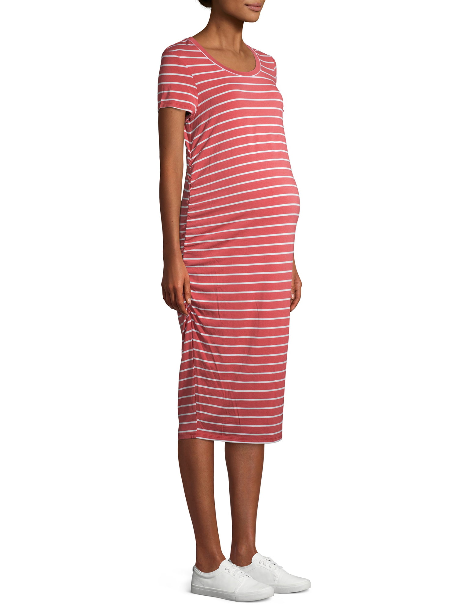 Maternity Time and Tru Daytime Short Sleeve Midi Dress - Walmart.com