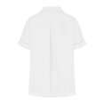 thumbnail image 7 of Kovlvoll Button down Shirts for Women Cotton Linen Casual Summer Turn down Solid Color Short Sleeve Shirt Tops, 7 of 7