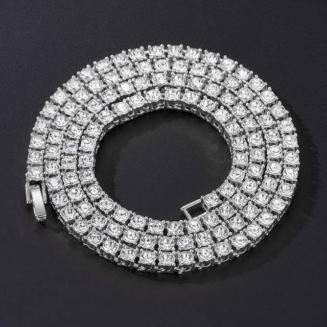 Cadena de tenis clásica de 3/4/5MM, pulsera con diamantes, collar para hombre, joyería de moda de Hip-Hop para mujer, Gargantilla de regalo de 8/16/18/20/24 pulgadas