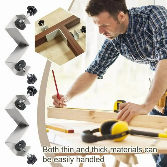 Right Angle Clamp 90 Degree 2 Pieces Corner Clamps T-Shaped Positioning Squares Clamping Tool with Adjustable Swing Jaw