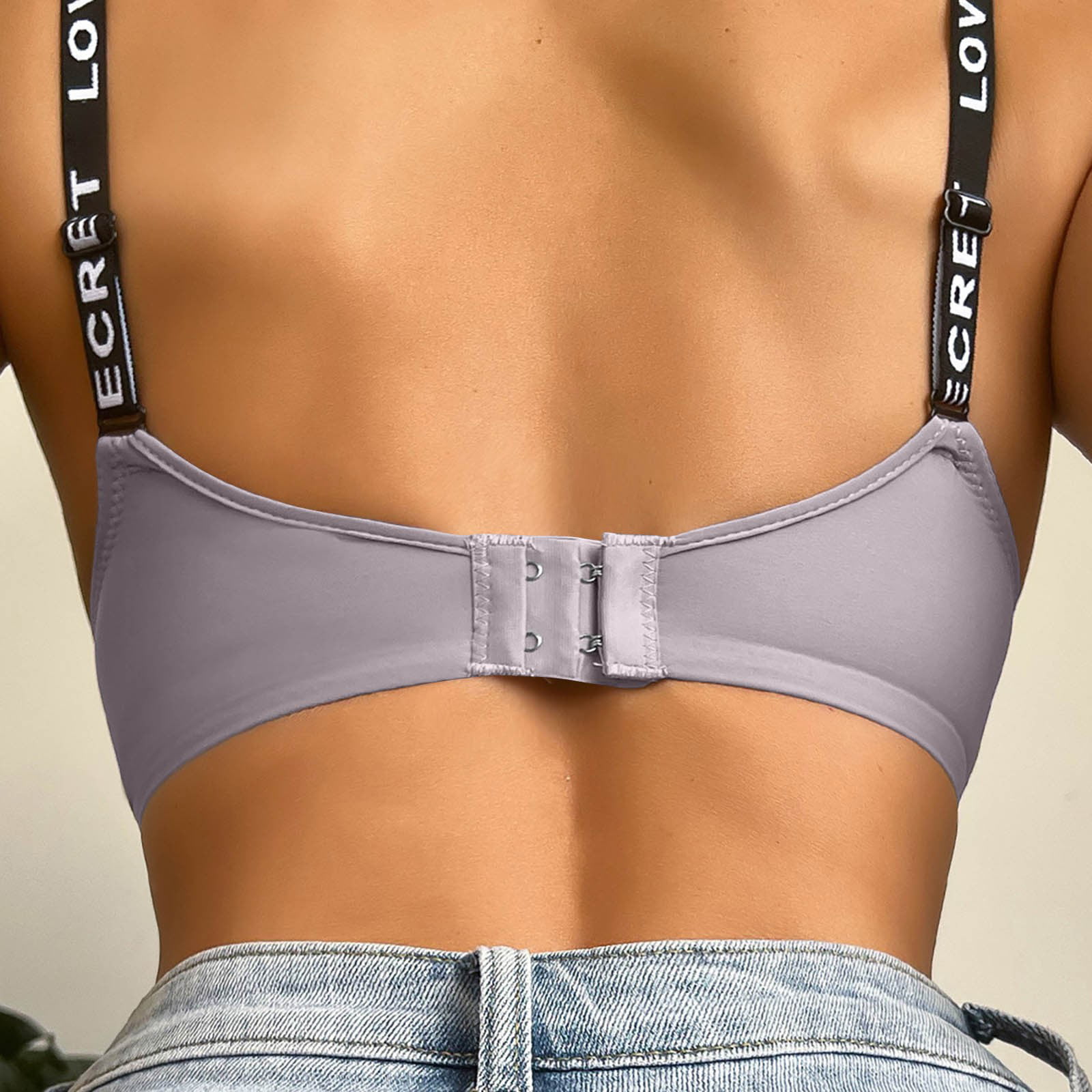 Pejock Everyday Bras for Women Comfort Lift Wirefree Bras Plus Size Bras  Comfortable Breathable Anti-exhaust Base Solid Non-Steel Ring Non-Magnetic  Buckle Beauty Back Bras Beige Cup Size 36/80BC 