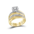 thumbnail image 2 of 10kt Yellow Gold His Hers Round Diamond Solitaire Matching Wedding Set 1/2 Cttw, 2 of 5