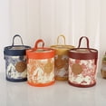 thumbnail image 3 of Gift Box Floral Print Widely Applied Round Shape Lid Bucket Florist Gift Packaging Box for Party, 3 of 8