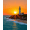 Orange, Pattern 4, variant on ODIKA 4'x6' Machine Washable Non-Slip Area Rug, Seaside Lighthouse Vista with Gentle Ocean Wave Motifs High Traffic Rug, Blue, 618984