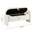 thumbnail image 5 of Kossmai Oval Lamb Fleece Fabric Storage Bench 47.24"L, 5 of 5