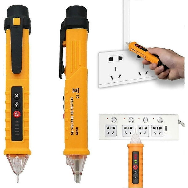 Non-Contact Voltage Detector, AC Voltage Tester 12-1000V with Adjustable Sensitivity with Flashlight and Audible Alarm
