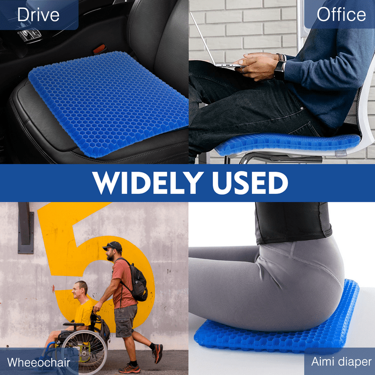 Gel Seat Cushion for Long Sitting with Non-Slip Breathable Cover, Double  Thick Honeycomb Pressure Relief Design for Computer, Desk, Office,  Wheelchair & Car - China Gel Seat Cushion and Office & Wheelchair