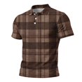 thumbnail image 7 of Garbnen Polo Shirts Men Short Sleeve Plaid Color Block Collared Henley Shirt Men Lightweight Breathable Casual Summer Beach Travel Golf Shirts Men L, 7 of 7