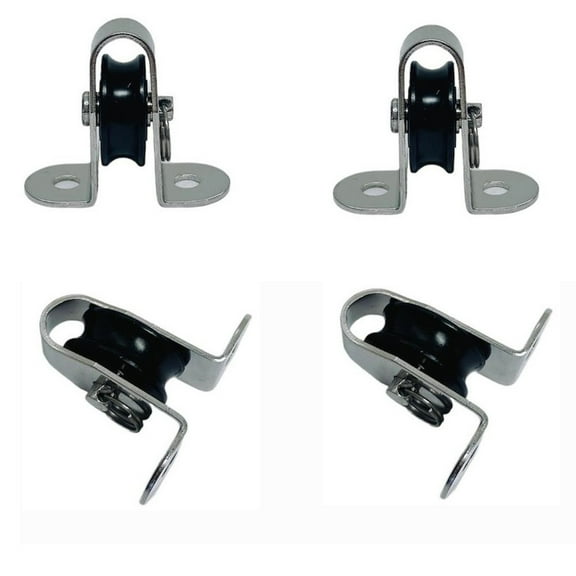 Marine 1/4" Surface Mount Pulley Block Nylon Sheave Stainless Steel T304 4 Pcs