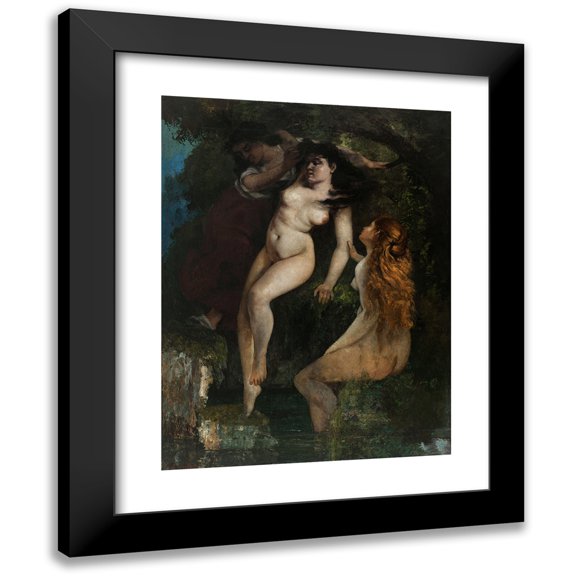 Gustave Courbet 12x14 Black Modern Framed Museum Art Print Titled - Three Bathers (1865-1869)