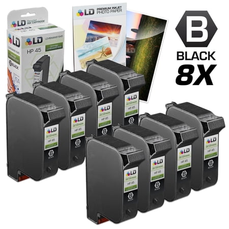 LD Products Remanufactured Replacement Cartridges  Set of 8 Black Cartridges