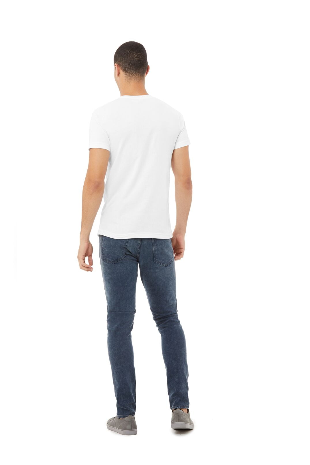 BELLA+CANVAS Adult Short Sleeve V-Neck Personalized T-Shirt, Create your own Designs, White, Small, Unisex