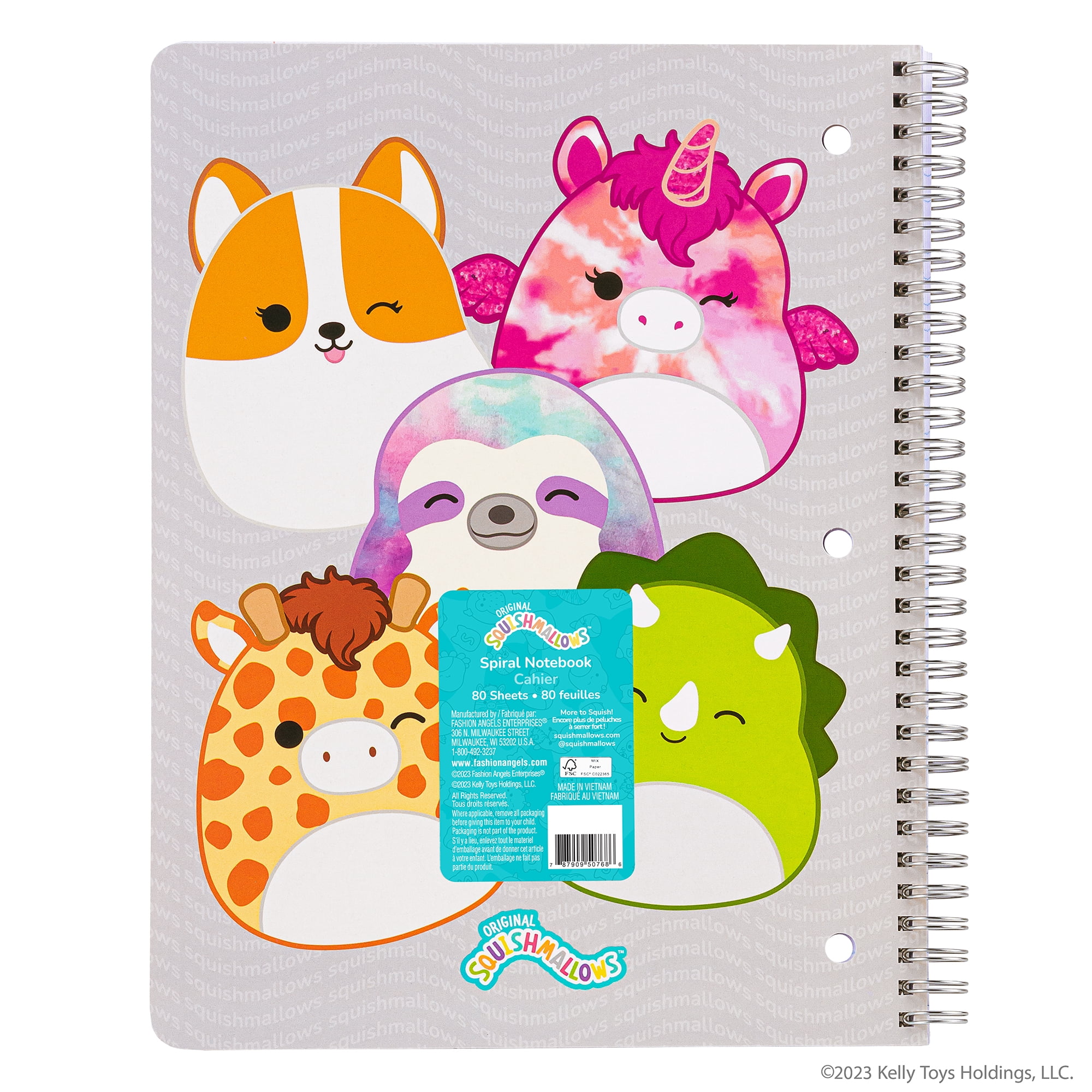 squishmallow card binder Squishmallows Back-to-Campus Squad Extra Large Spiral Notebook Hardcover spiralbound notebook with colorful Squishmallow graphics on both covers 2025 Panini Squishmallows Hobby Mega
