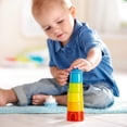 thumbnail image 3 of HABA Wooden Stacking Toy Rainbow Lighthouse, 8-Piece Building Blocks Set, Educational Wooden Toddler Toys for Motor Skills, Ages 1 and up, 3 of 6