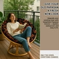 thumbnail image 6 of 55" Papasan Chair Cushion Cover by Vargottam - Waterproof, UV Resistant & Easy to Clean - Fits 50-55 Inch Cushions - Floral Print, 6 of 7
