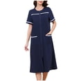 thumbnail image 1 of Chemise de Nuit pour Femmes, Robe de Nuit Décontractée à Manches Courtes avec Col Rabattu, Robe de Sommeil Douce pour la Maison, le Salon et le Lit, 1 of 9