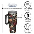 thumbnail image 4 of Halloween Floral Ghosts Pattern Tumbler with Handle and Lid,40oz Double Wall Vacuum Insulated Tumbler,Cups Gift for Women and Men, 4 of 7