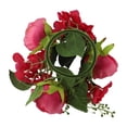thumbnail image 3 of European Artificial Rose Candlestick Wreath For Table Wedding Decoration 20cm Artificial Rose Wreath Christmas Decor Window Prop, 3 of 12