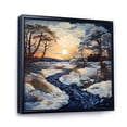 thumbnail image 2 of Designart "Snow Winters Sunset silence" Landscapes Floater Framed Canvas Wall Art, 2 of 7