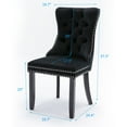 thumbnail image 3 of JETEAGO Velvet Dining Chair Set of 4, Upholstered Tufted Dining Room Chair with Nailhead Trim and Solid Wood Leg for Kitchen, Black, 3 of 8