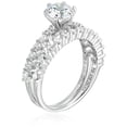 thumbnail image 2 of Decadence Sterling Silver mm Round Cut Cubic Zirconia Wedding Set, 2 of 4