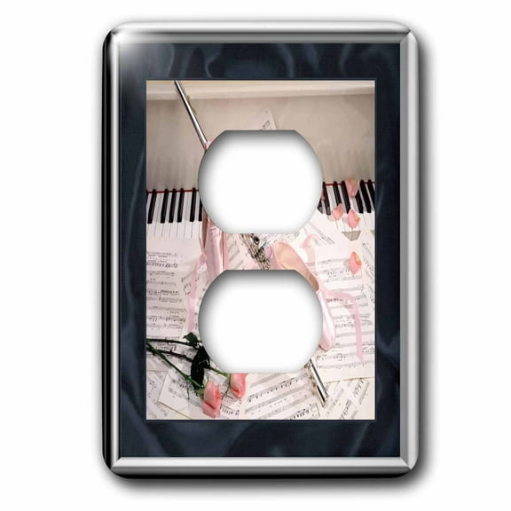 3dRose, Music of Flute and Keys, 2 plug outlet cover