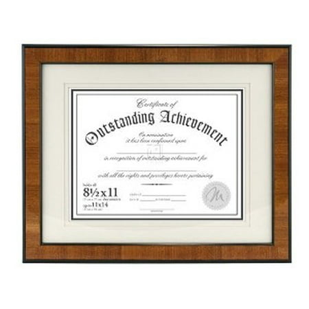 Malden Int Designs Burlwood Matted 8½x11 Document Frame