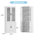 thumbnail image 7 of Tolead 78.7" White Freestanding Pantry Cabinet with Glass Doors & Adjustable Shelves – Versatile Storage for Kitchen, Dining, & Living Room, 7 of 7