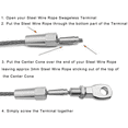 thumbnail image 4 of 6Pcs Marine Grade 316 Stainless Steel Swageless Eye Terminal Wire Cable Rope Diy Fitting Rigging Hardware Balustrade Kit, 4 of 6