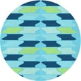 thumbnail image 1 of Ahgly Company Machine Washable Indoor Round Transitional Blue Ivy Blue Area Rugs, 7' Round, 1 of 7