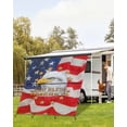 thumbnail image 4 of 4th of July RV Awning Sun Shade Screen 9'X7' God Bless America Mesh Sunscreen Patriotic Eagle American Flag Awning Shade Screen with Zipper UV Blocker Completed Kits for RV Motorhome Camper, 4 of 7