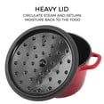 thumbnail image 4 of Flavehc Dutch Oven Pot with Lid 1.8 qt Cast Iron Dutch Oven for Bread Baking Red Enameled Cast Iron Rice Pot with Handels, 4 of 9