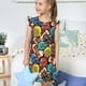 thumbnail image 4 of Fotbe American Football Vestido de Dormir para Niñas de 3 a 10 Años, Mangas Cortas, Estilo Princesa, Pijama Camisón con Mangas Voladas-Large, 4 of 6