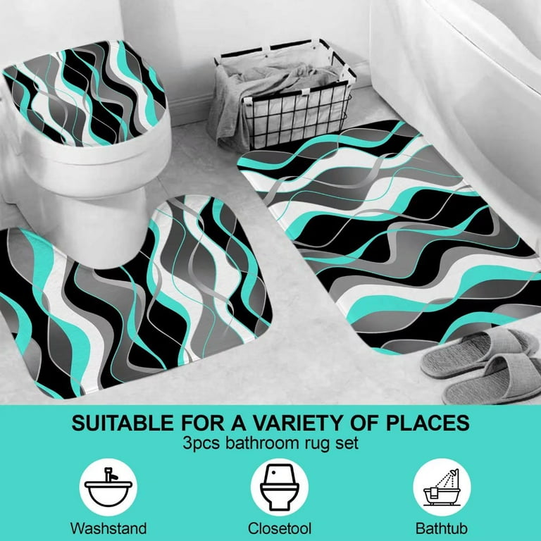  COLORSUM Shower Curtain for Bathroom Cyan Turquoise Gray  Gradient Moroccan Pattern Waterproof Fabric Shower Curtains with 12 Plastic  Hooks，Bathroom Accessories Decor 48 W by 72 L : Home & Kitchen