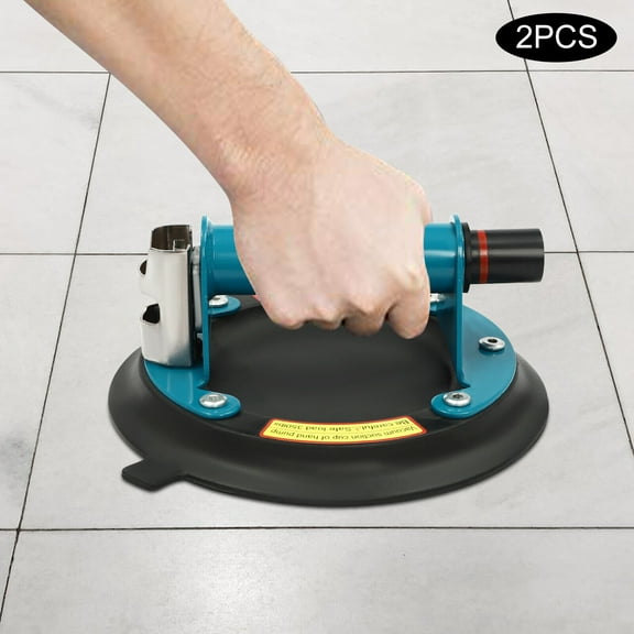 Hand-held Glass Lifter, Industrial Glass Sucker 2*Vacuum Suction Cups For Lifting and Moving Glass Blue Vacuum Suction Cups