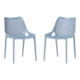 thumbnail image 2 of WestinTrends Playa Outdoor Stackable Modern Plastic Dining Chairs (Set of 2), French Blue, 2 of 13
