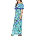 thumbnail image 3 of Sakkas Tara Women's Long Maxi Boho Off Shoulder Summer Casual Dress Floral Print - NB258-Blue - One Size Regular, 3 of 5
