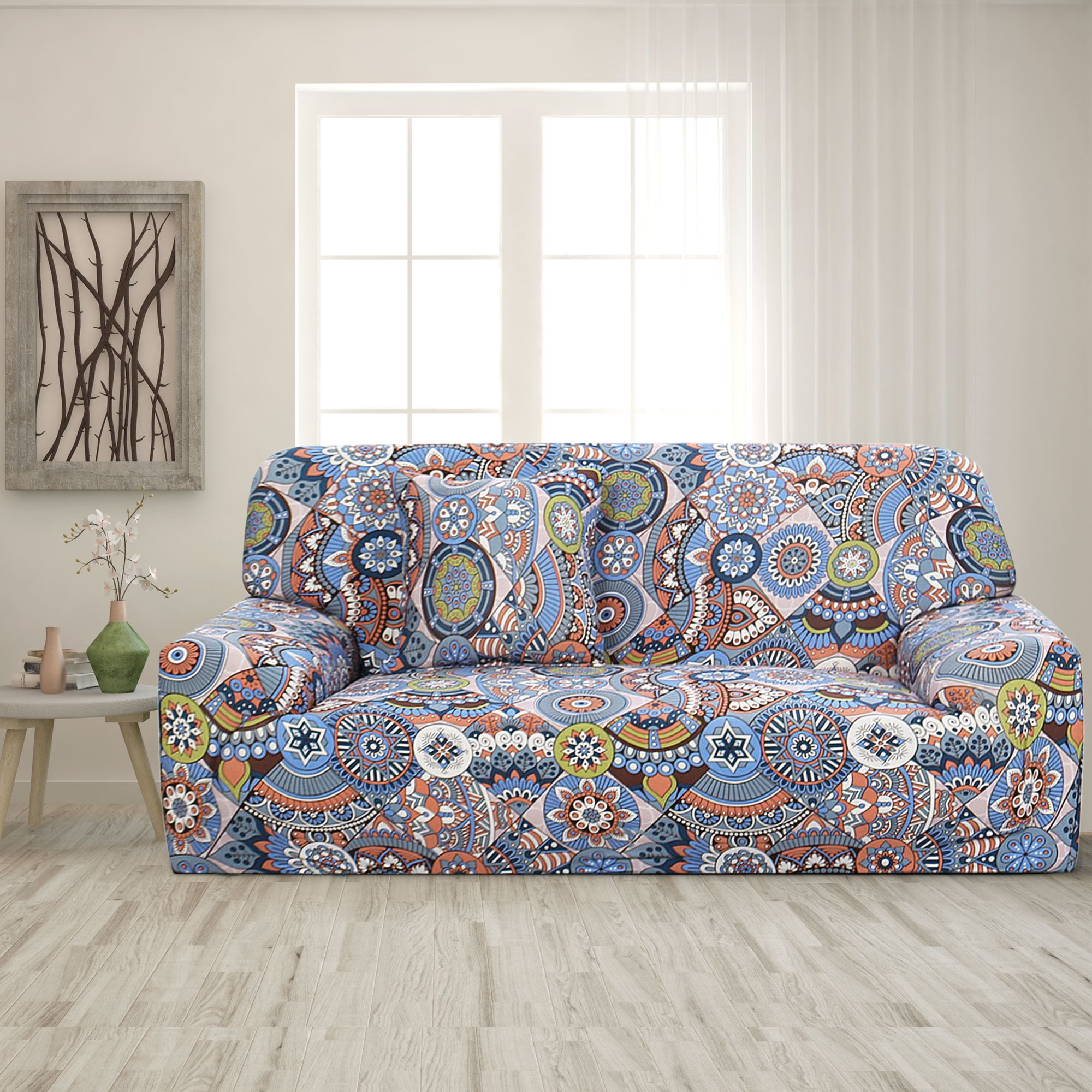 Details about   Blue Leaves Soft Elastic Sofa Cover Washable Sofa Slipcover Furniture Household 