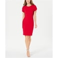 thumbnail image 1 of Calvin Klein Vestido de vaina sólida para mujer, rojo, 8 Calvin Klein Vaina, 1 of 1