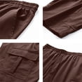 thumbnail image 5 of HKYNLAG Mens Cargo Shorts Elastic Waist Drawstring Casual Work Shorts Summer Hiking Outdoor Shorts with 4 Pockets Coffee 3XL, 5 of 7