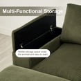thumbnail image 4 of Sectional Sofa Deep Seat Sofa Couch with Ottomans, Corduroy Sofa Sleeper Comfy Upholstered Furniture for Living Room, Apartment, Office, (4-Seat & 2-Ottoman, Beige), 4 of 19