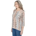thumbnail image 3 of Alfred Dunner Womens  Vertical Animal Print Top With Necklace, 3 of 6