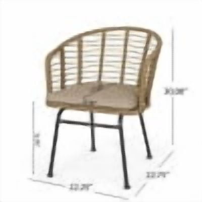 Outdoor Single Leisure Seat Chair, Wicker Weave Relaxing Chair for Patio Garden, Light Brown