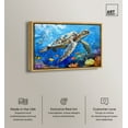 thumbnail image 2 of Turtle Swimming Colorful Coastal Wall Art Canvas Wall Art by Art Remedy, Gold Floater Frame, 16.5" x 11.5", 2 of 7