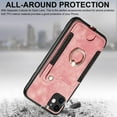 thumbnail image 6 of for iPhone 11 Phone Case Card Holder,Wallet Ring Stand,RFID-Blocking,Wrist Strap,Camera Protector,Leather Shockproof Protective  Flip Cover for iPhone 11 Cases (Pink), 6 of 14