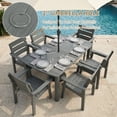 thumbnail image 6 of DEAUL 5-Piece Outdoor Dining Set, All-Weather HIPS Patio Table & 4 Chairs with Umbrella Hole, Outdoor Furniture for Garden Backyard Deck（Gray）, 6 of 9