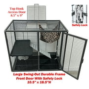 Mcage Deluxe 2-Story Metal Small Animal Critter Rolling Cage Large Durable Front Door for Guinea Pig, Ferret, Rabbit, Mouse, Rat with Removable Tray, Water Bottle & More