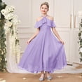 thumbnail image 2 of ZHOGXU Kids Elegant Solid Color Dresses For Girls Flutter Sleeve Halter Neck Ruffled Formal Gown Nice For Party And Dance, 2 of 8